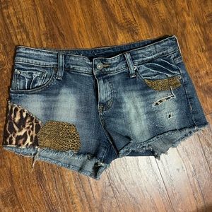 Patchwork Destructed Shorts by Denim & Supply
